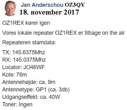 OZ1REX krer igen